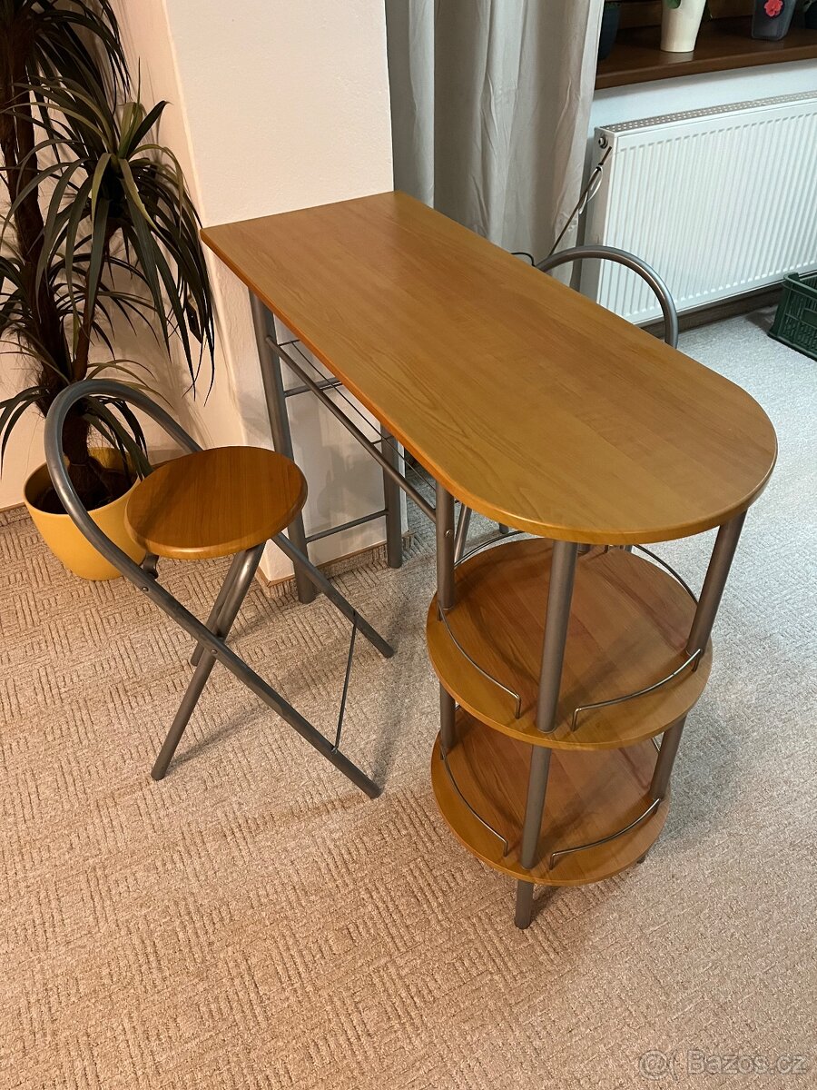 Stůl ke zdi + 2 židle - 2