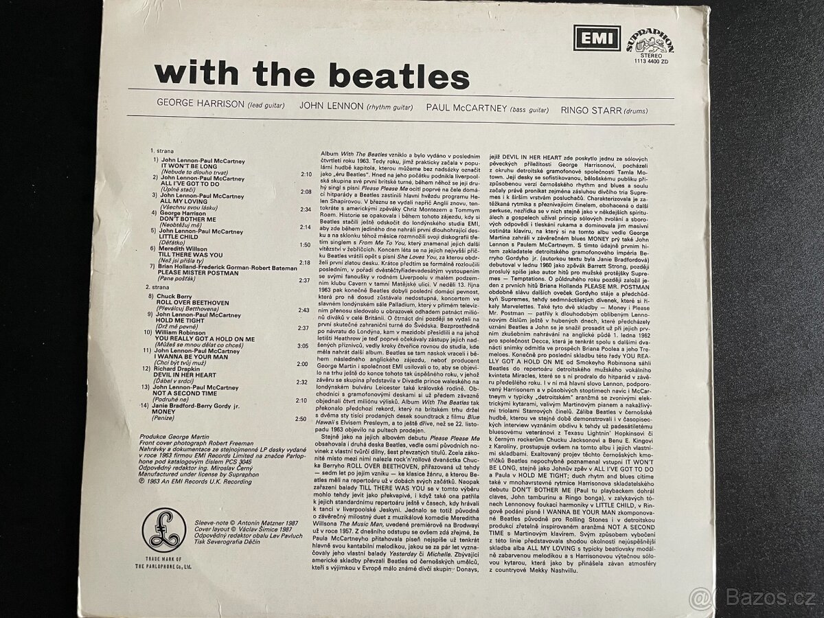 LP With The Beatles - Parlophone Supraphon - 2