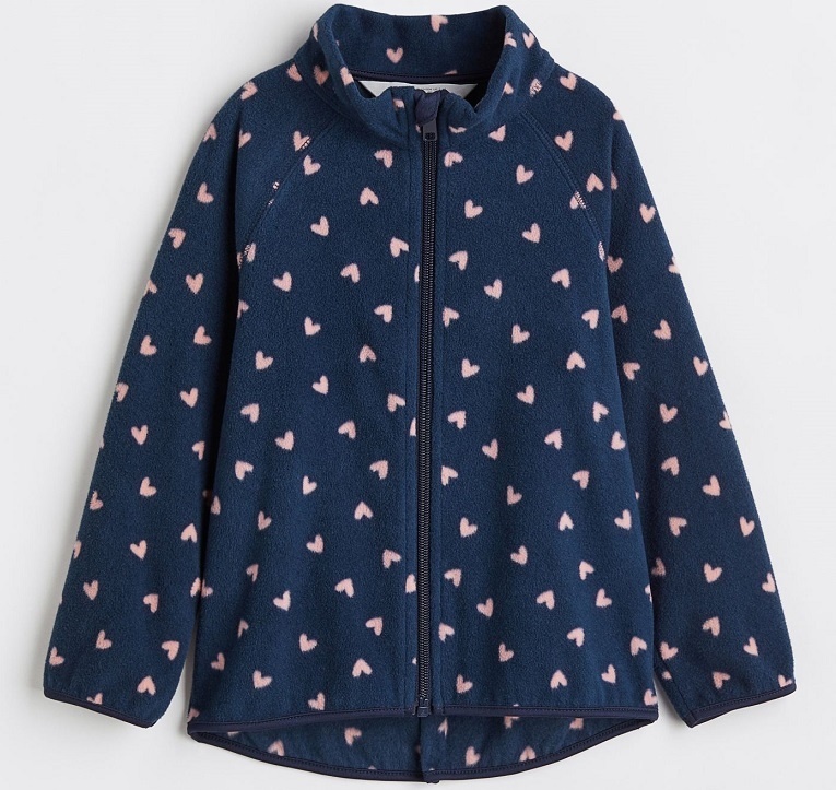 ☘️ Srdíčková MIKINA H&M fleecová tmavá vel. 98/104 ☘️ - 2