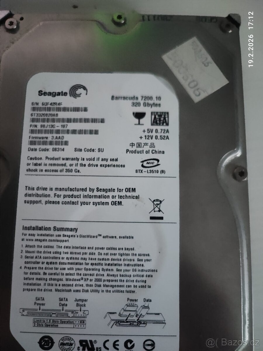 HDD 320GB -ST3320820AS - 2