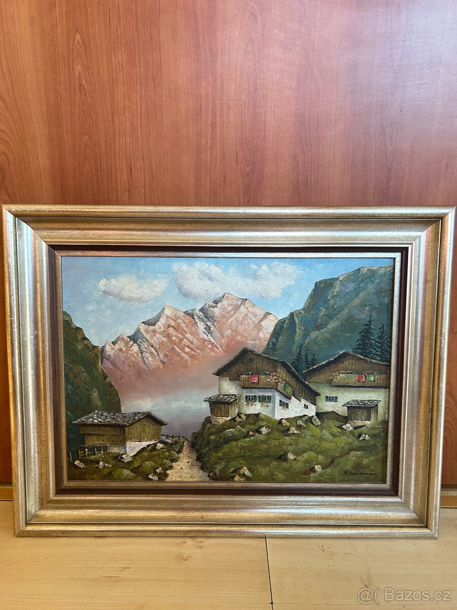 Starý obraz na plátně. - 2