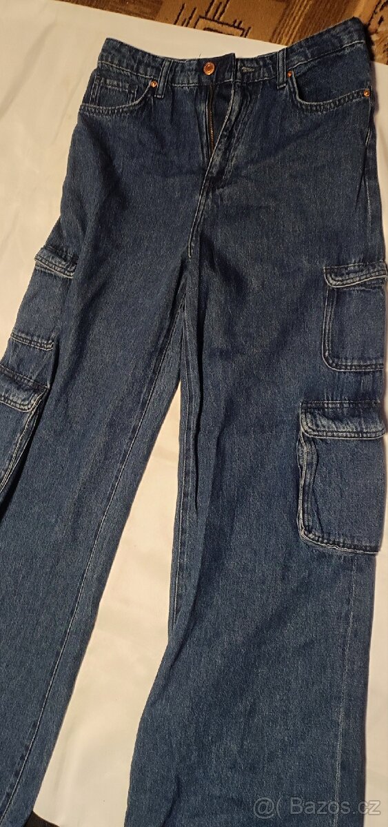 Dámské Baggy džíny s kapsami, vel. M - 2
