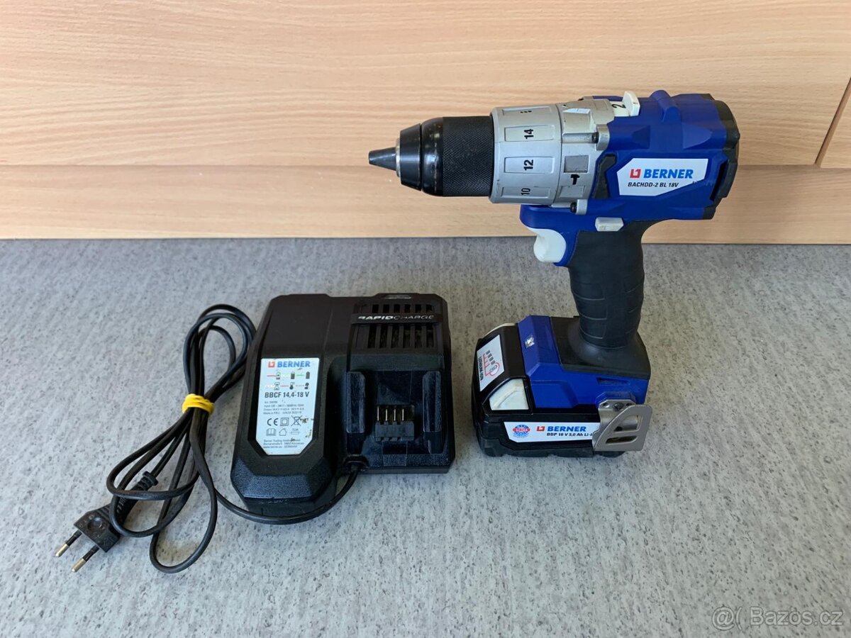 Aku Berner BACHDD-2 BL 18V +bat. 5.0 Ah+ nabíječka - 2