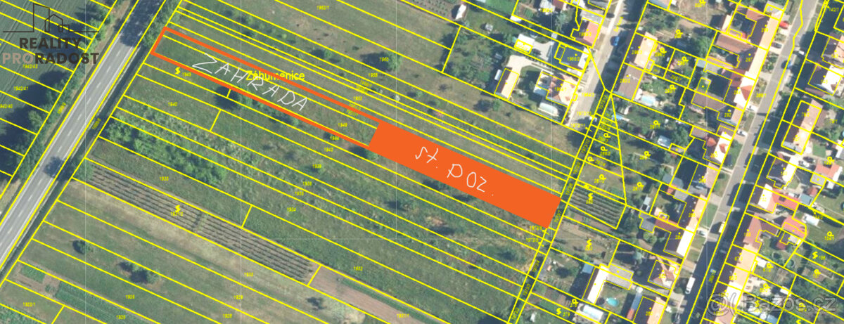 Prodej stavebního pozemku 2575 m2 v obci Lužice, lokalita Zá - 2