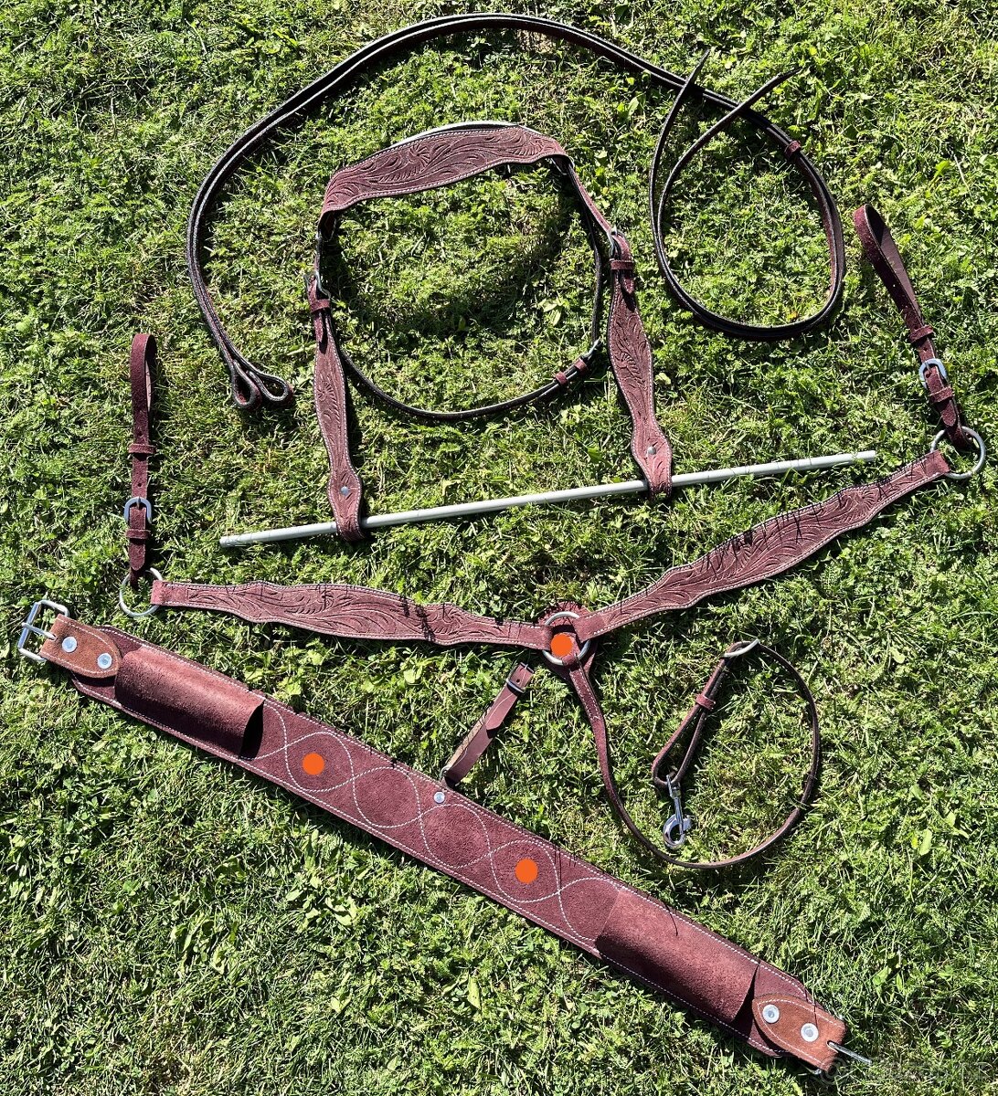 Westernový set hnědo/vínový - 2