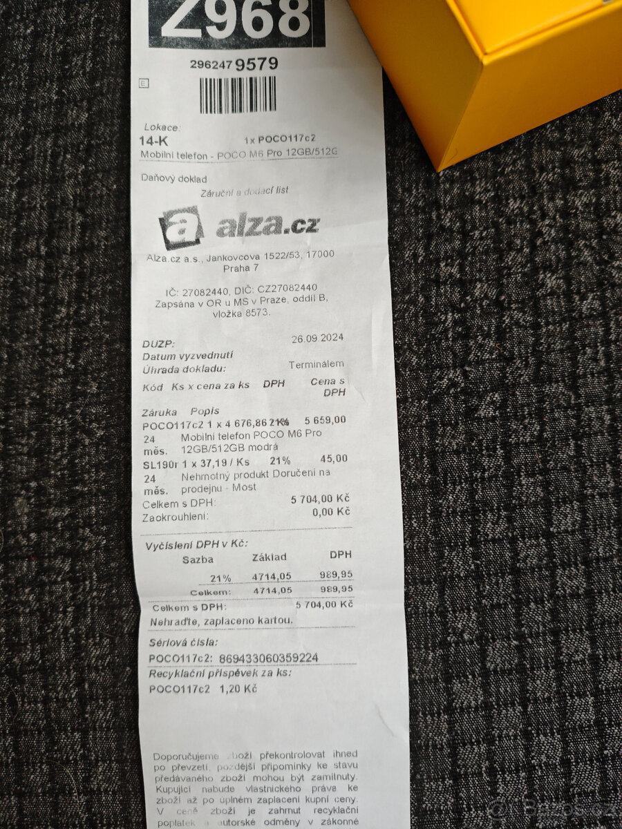 Prodám mobil POCO M6 12GB/512GB - 2