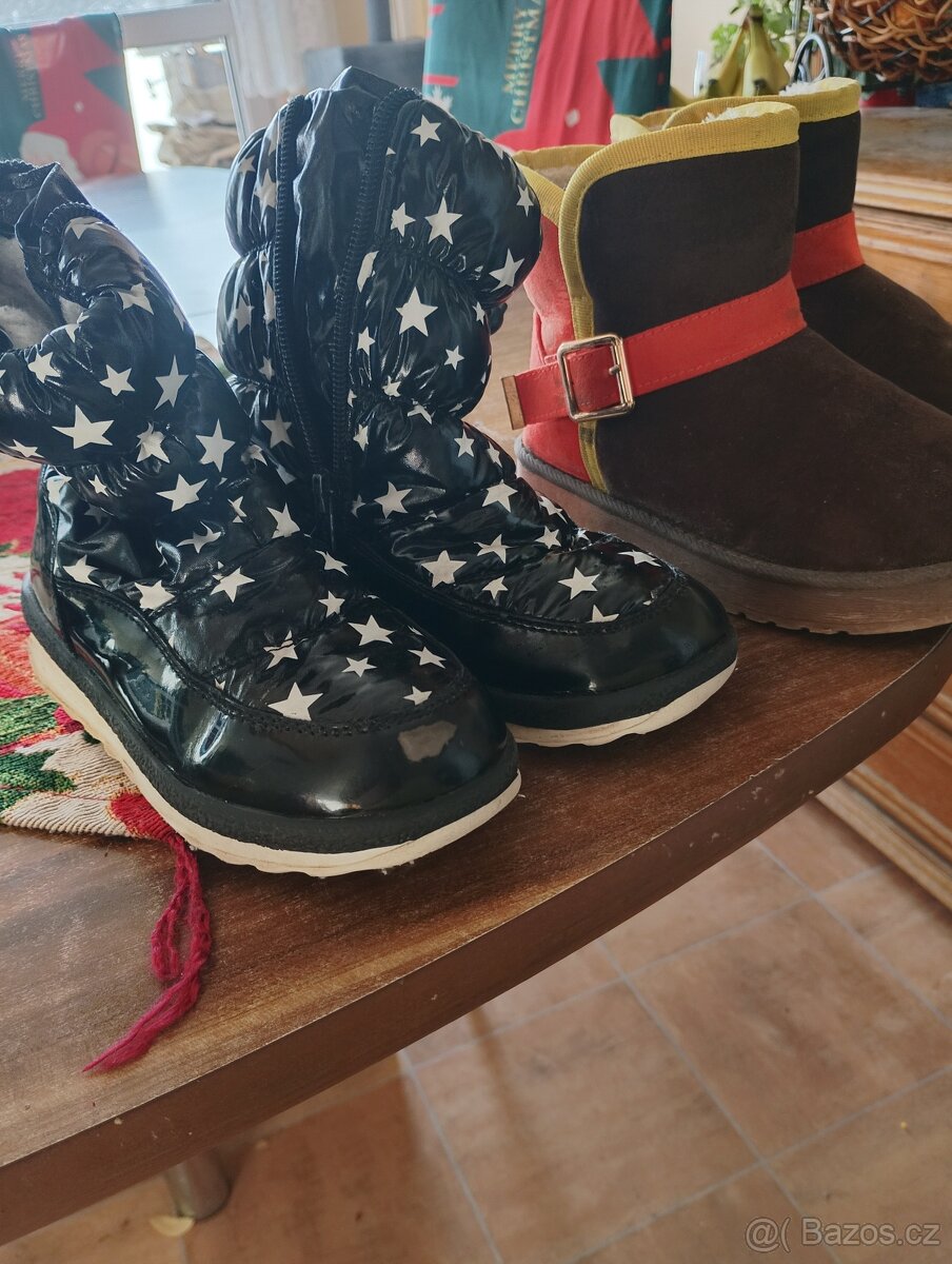 Čtvery zimní boty pro holčičku vel. 27,29 a 2x 31 - 2