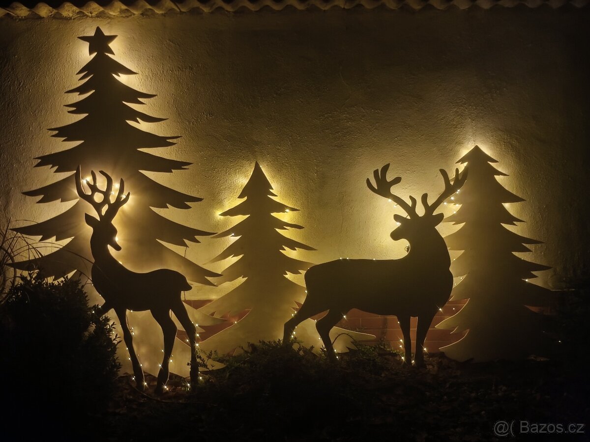 Originální vánoční dekorace, jeleni v lese 🎄✨🫎 - 2