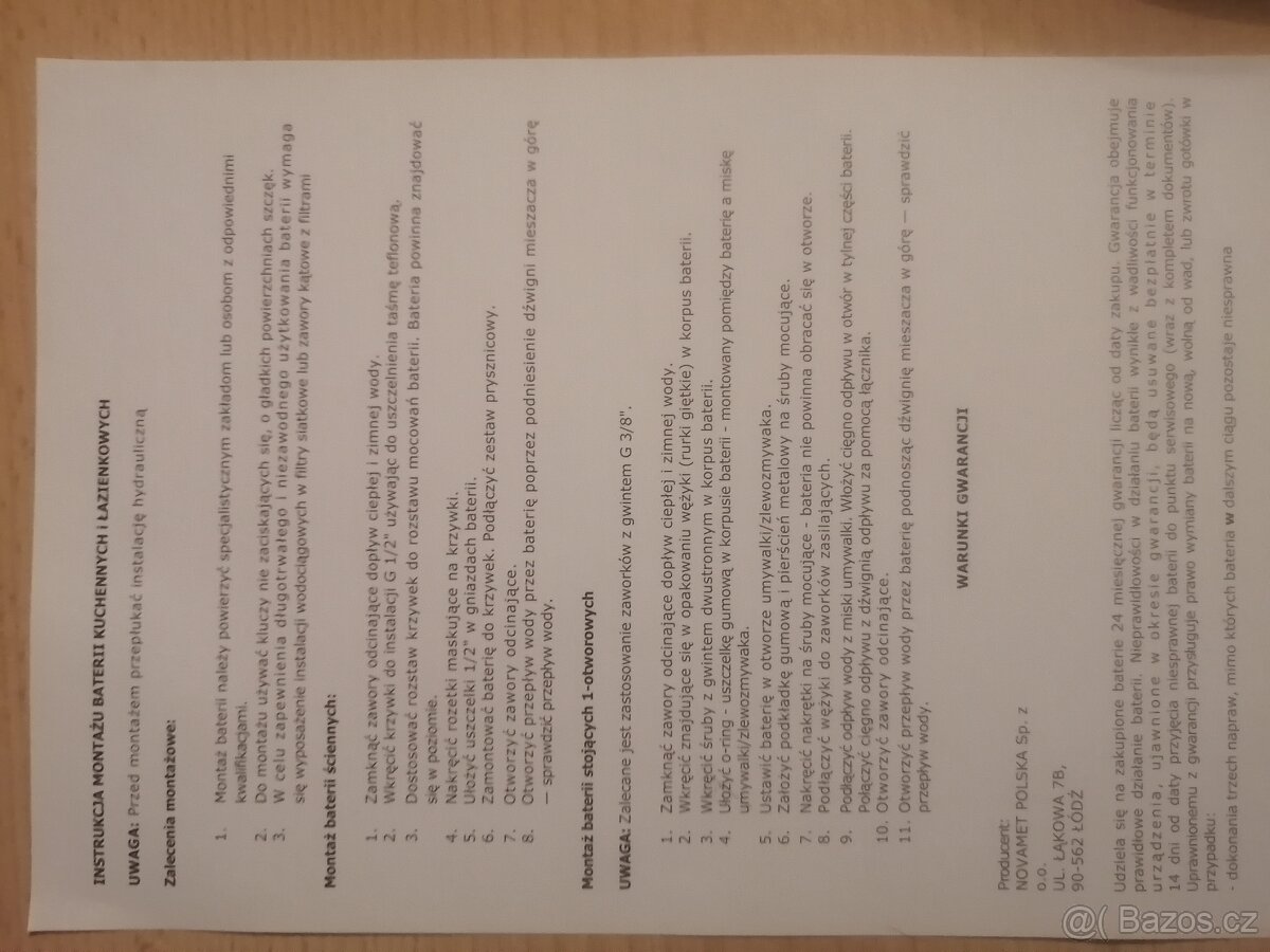 Dřezová baterie stojánková - 2