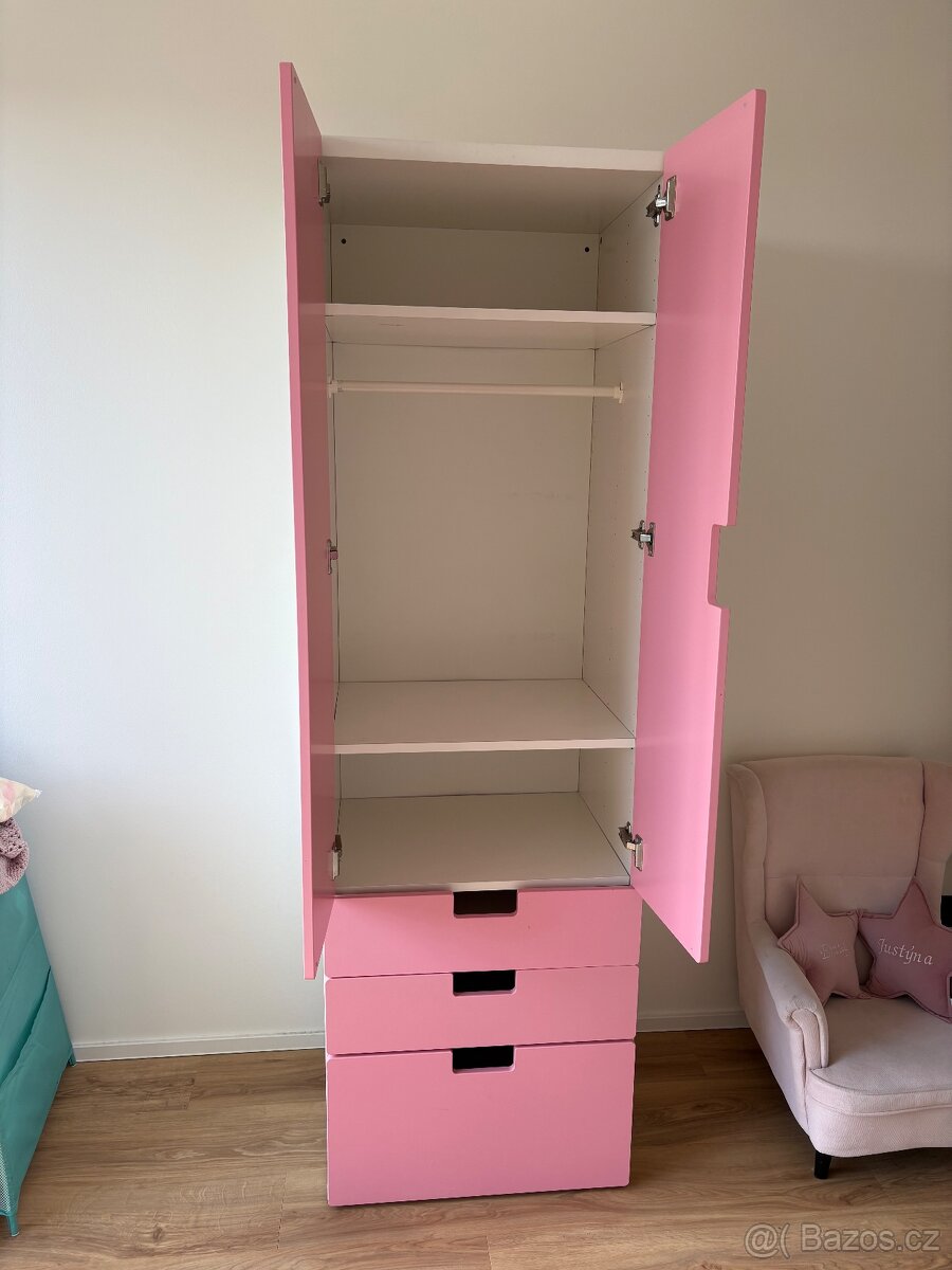 Dětská skříň Ikea stuva růžová - 2