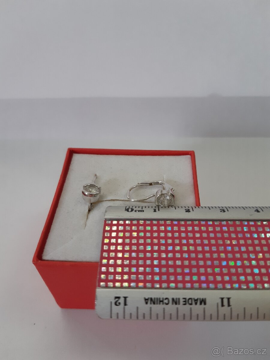 Zlaté náušnice-bílé zl. se zirkonem - 2