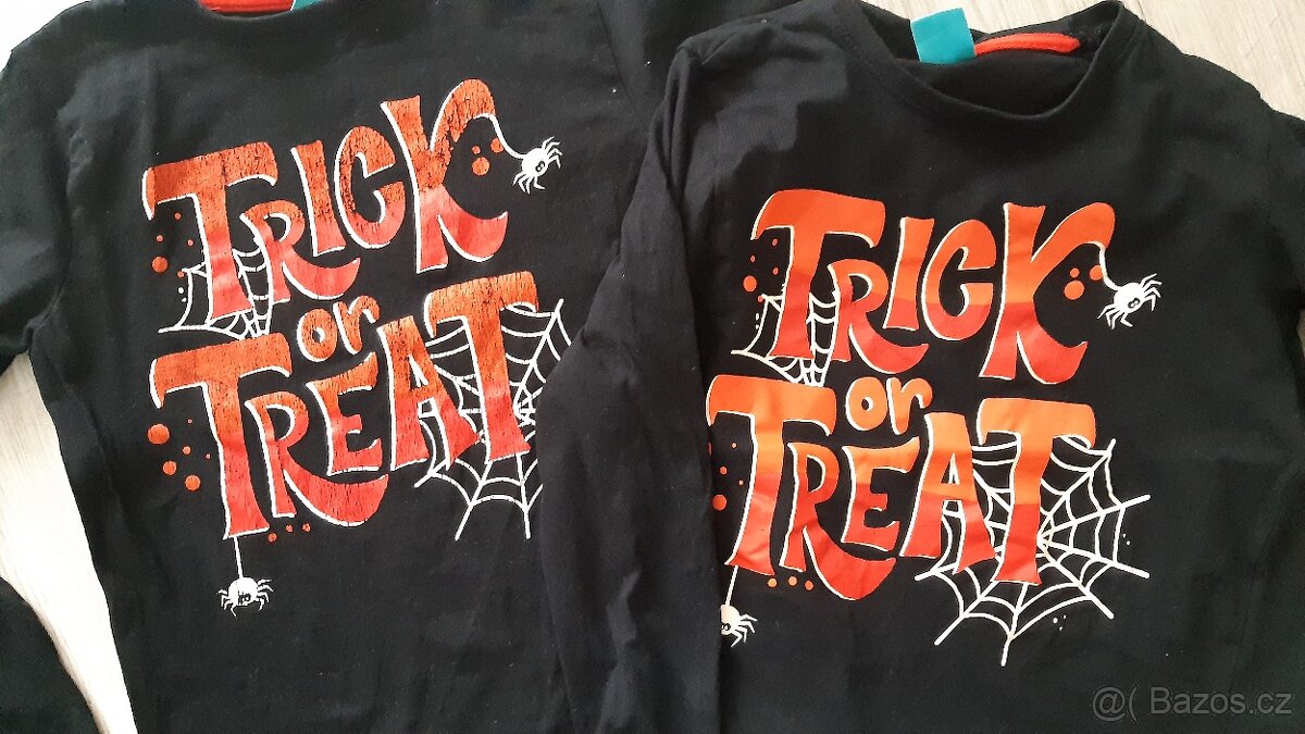 Sourozenecká trička halloween vel 128 a 134 - 2