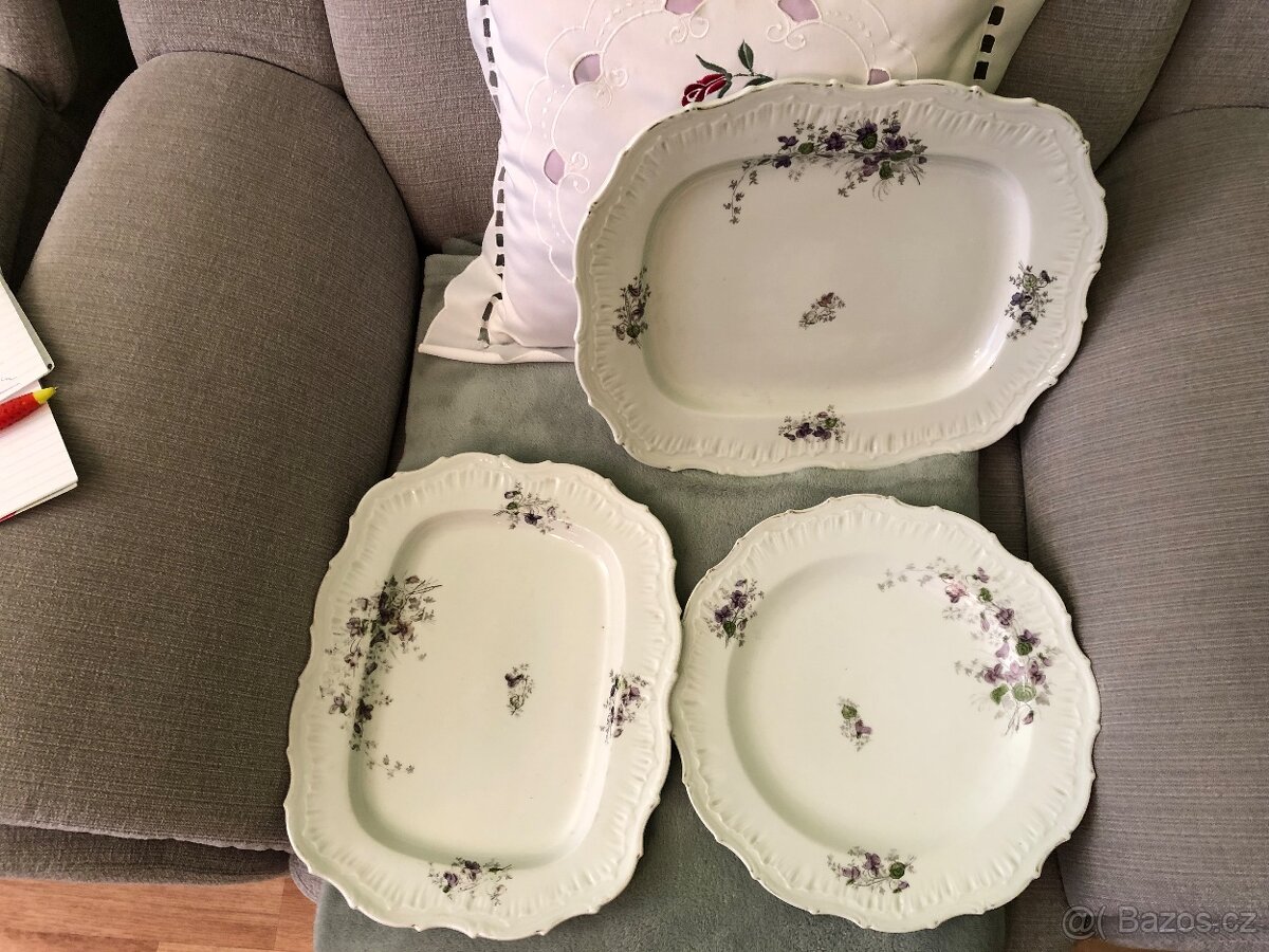 Keramické talíře 3ks, málo používané, TOP STAV - 2