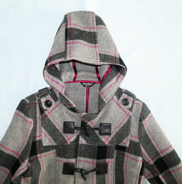 Kostkované vlněné paleto/kabát, vel. 38, zn. Full Circle - 2