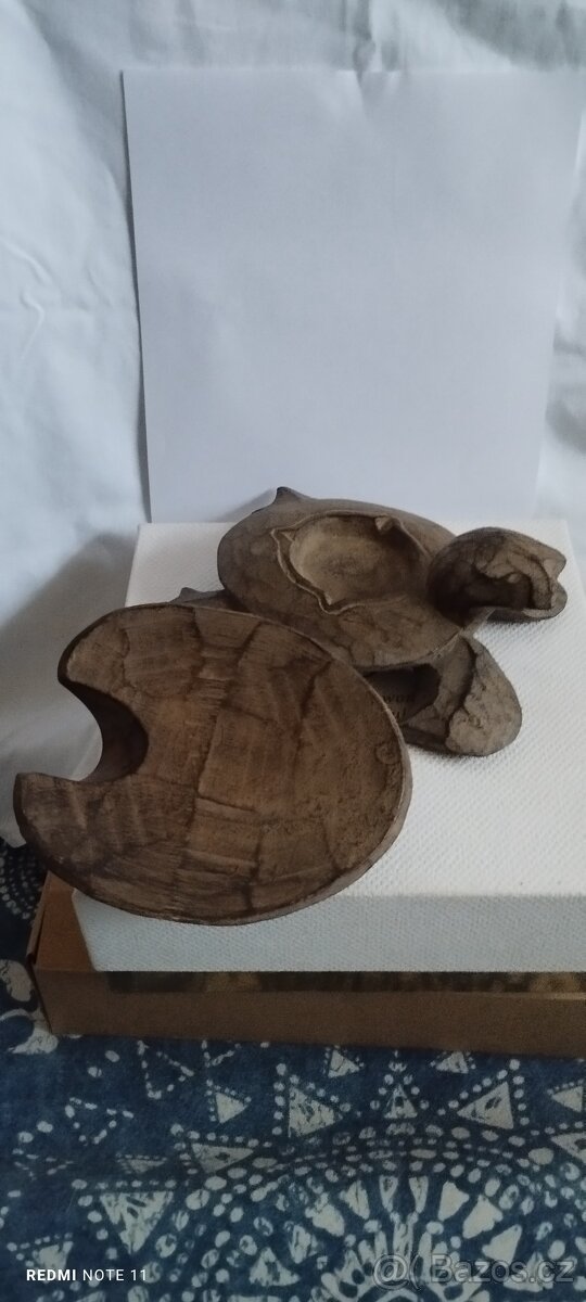 Dřevěná želva starožitná Indonésie - 2