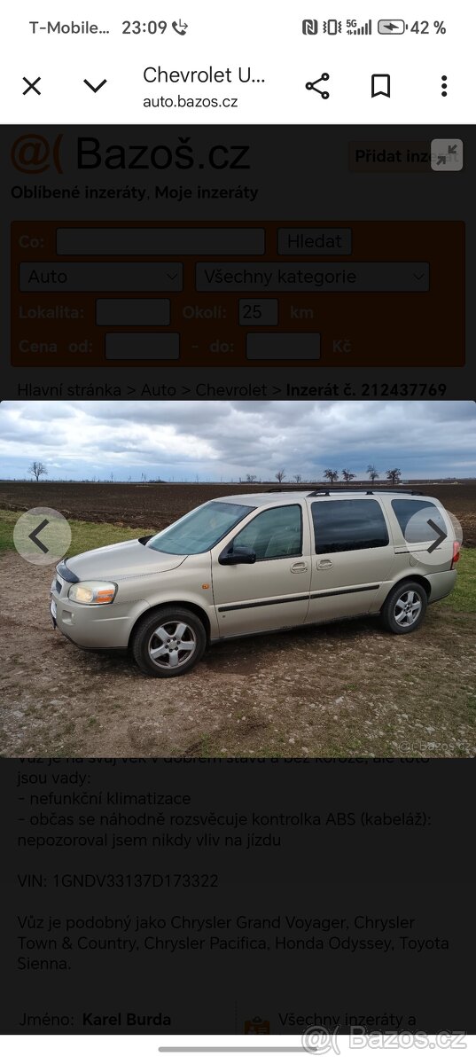 Chevrolet uplander 2007 - 2