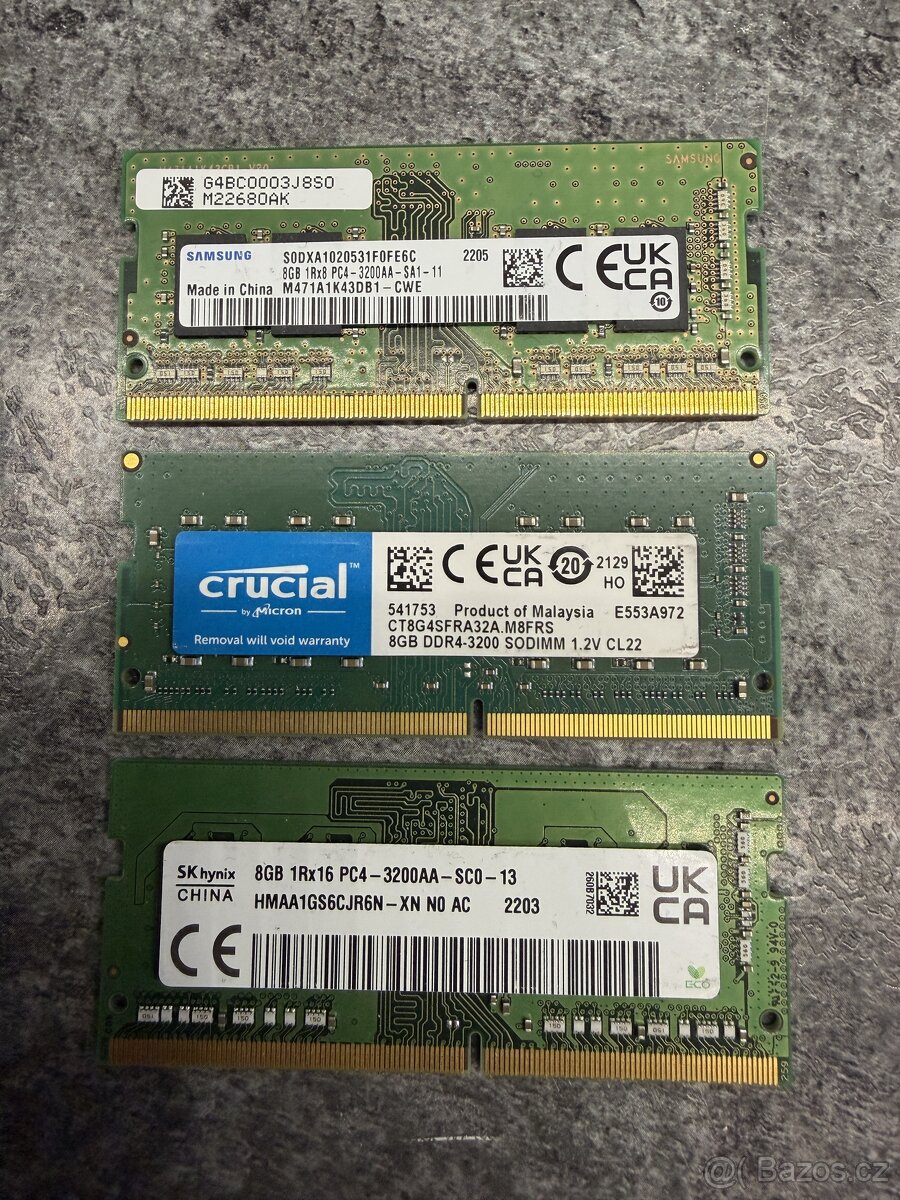 Ramky do notebooku sodimm DDR4 8GB - 2