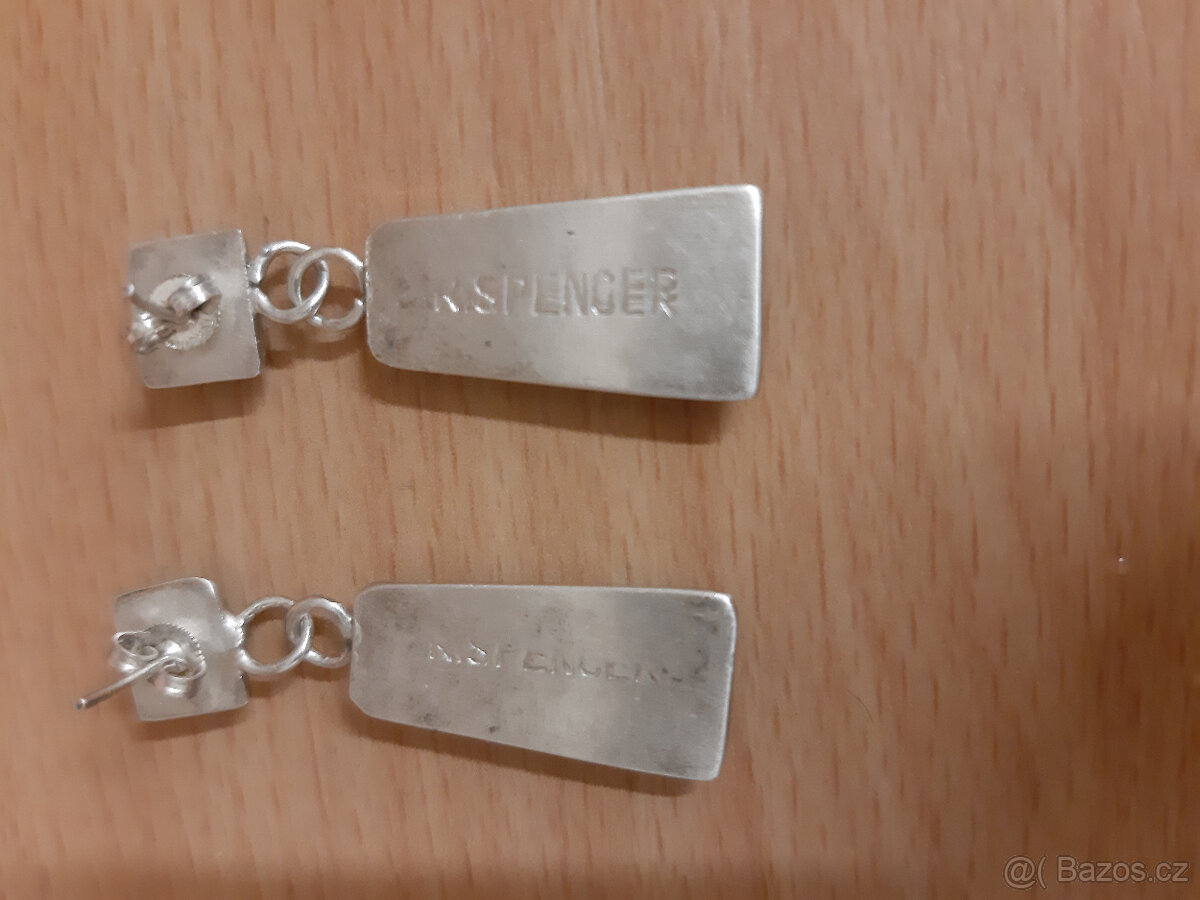 Prodám starožitné stříbrné naušnice s tyrkysem - 2