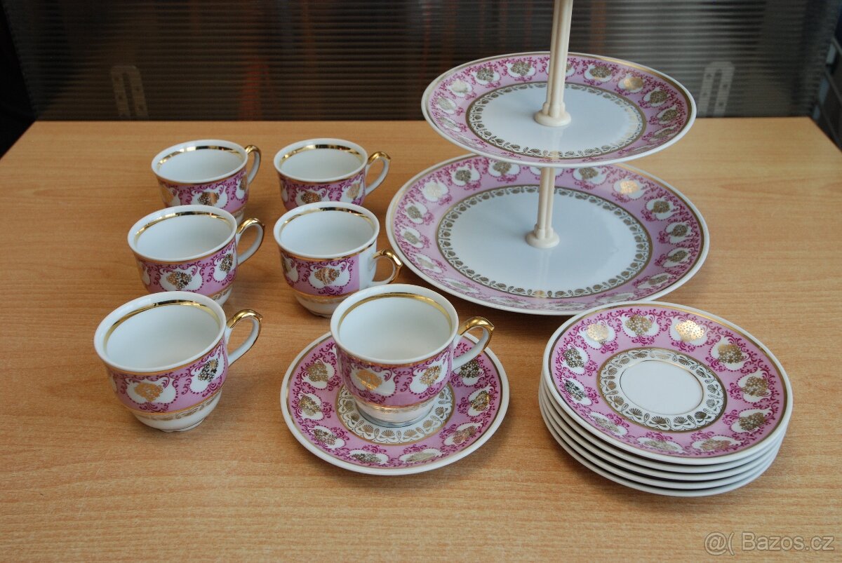 Kávový / čajový servis + 3. patrový talíř - 2