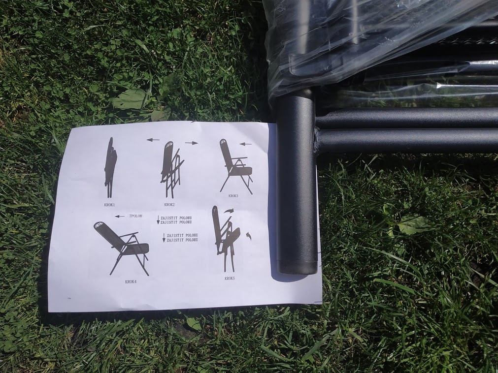 Nové kovové polohovací a skládací křeslo - 2
