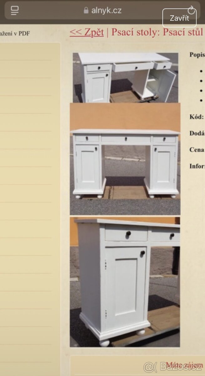 Toaletní pracovní stůl stolek - 2