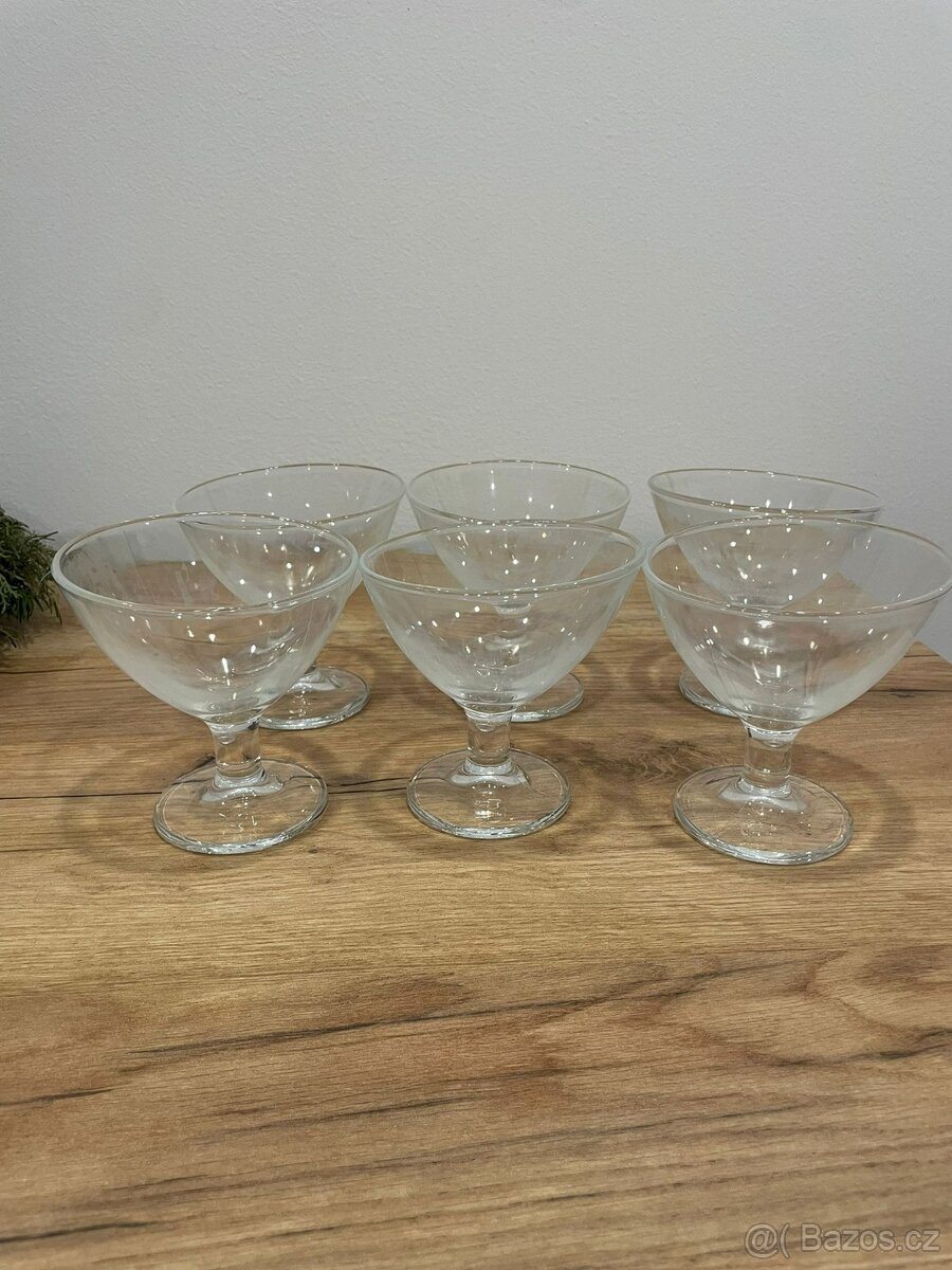 Skleněné dezertní / zmrzlinové pohárky – sada 6 ks - 2