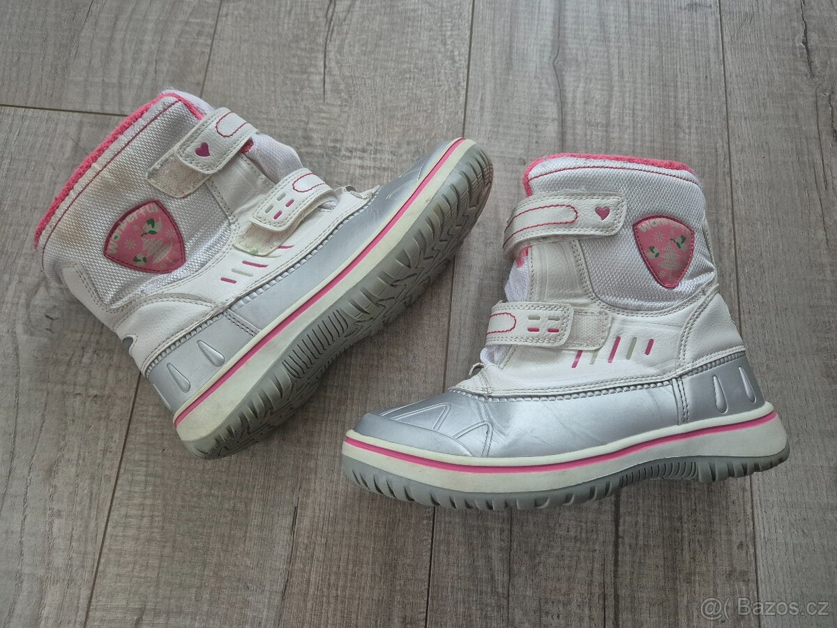 Dívčí zateplené boty bílé vel. 34 - 2