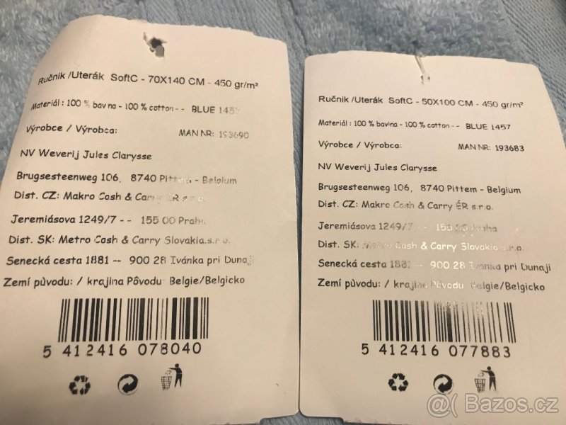 Měkkoučké NOVÉ osušky a ručník, světle modré - 2