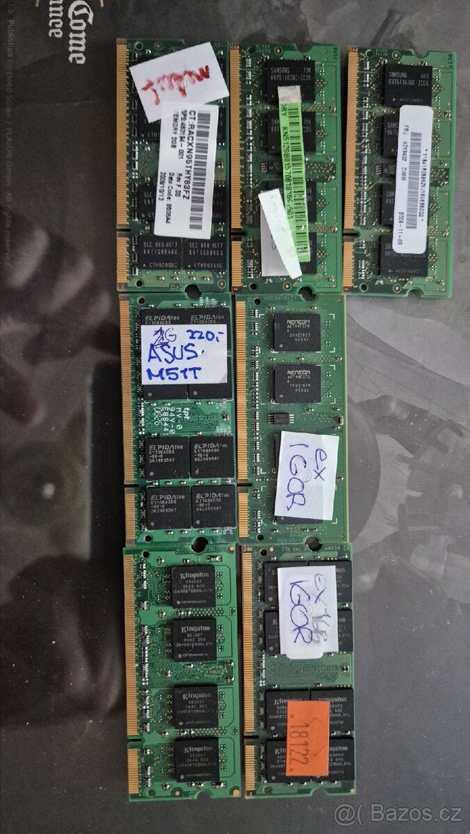 DDR2 notebook mix paměti - 2