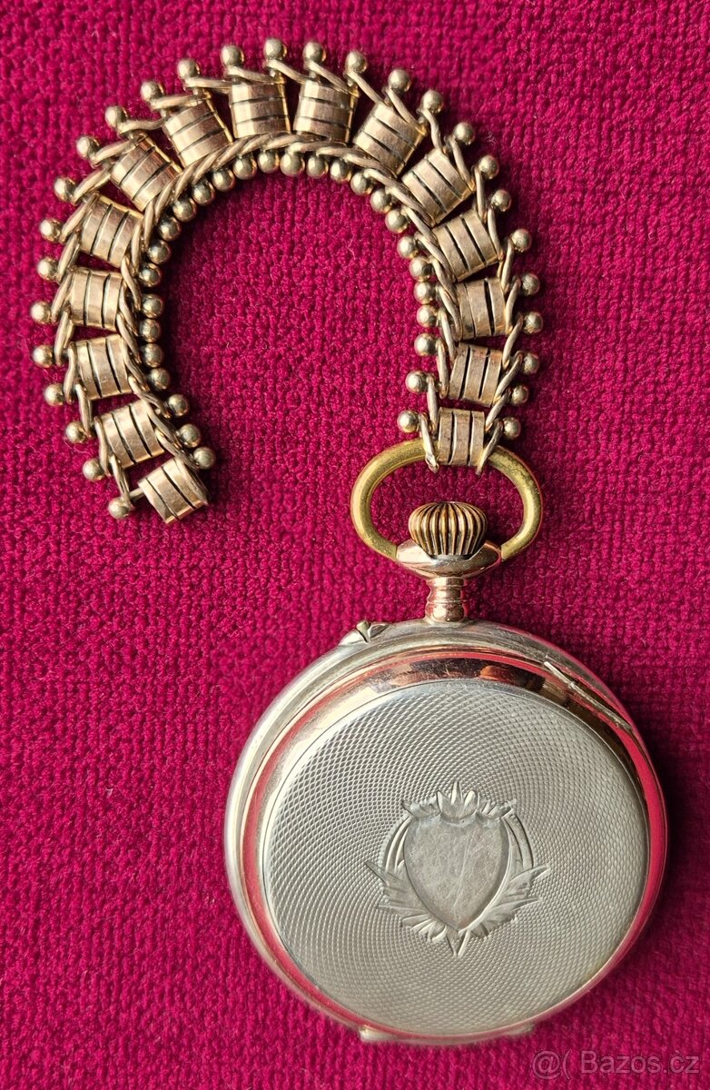 Stříbrné dvouplášťové kapesní hodinky - 2