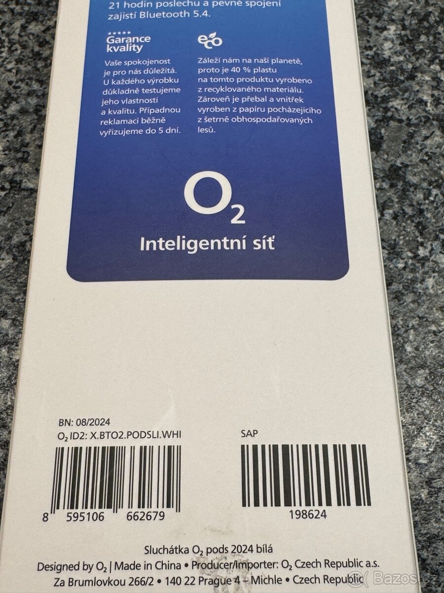 Nová nepoužitá sluchátka O2 pods - 2
