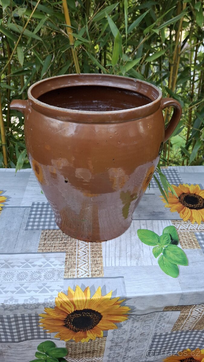 Stará keramická dóza ,Kamenáč, výška 33 cm - 2