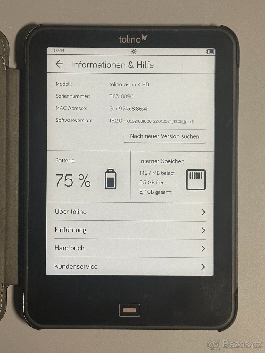 Čtečka knih Tolino Vision 4 HD 8GB černá + obal - 2