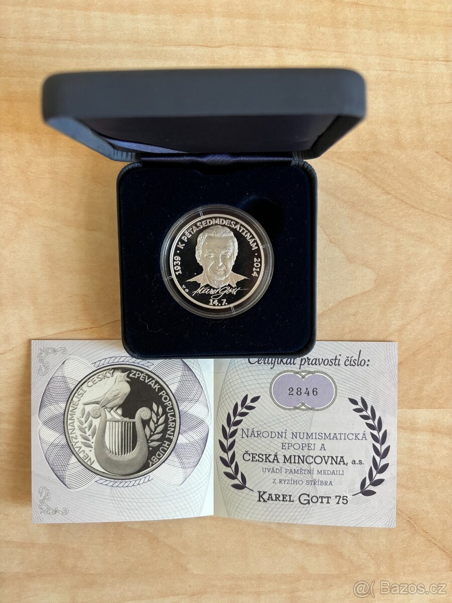 Stříbrná medaile Karel Gott PROOF - 2