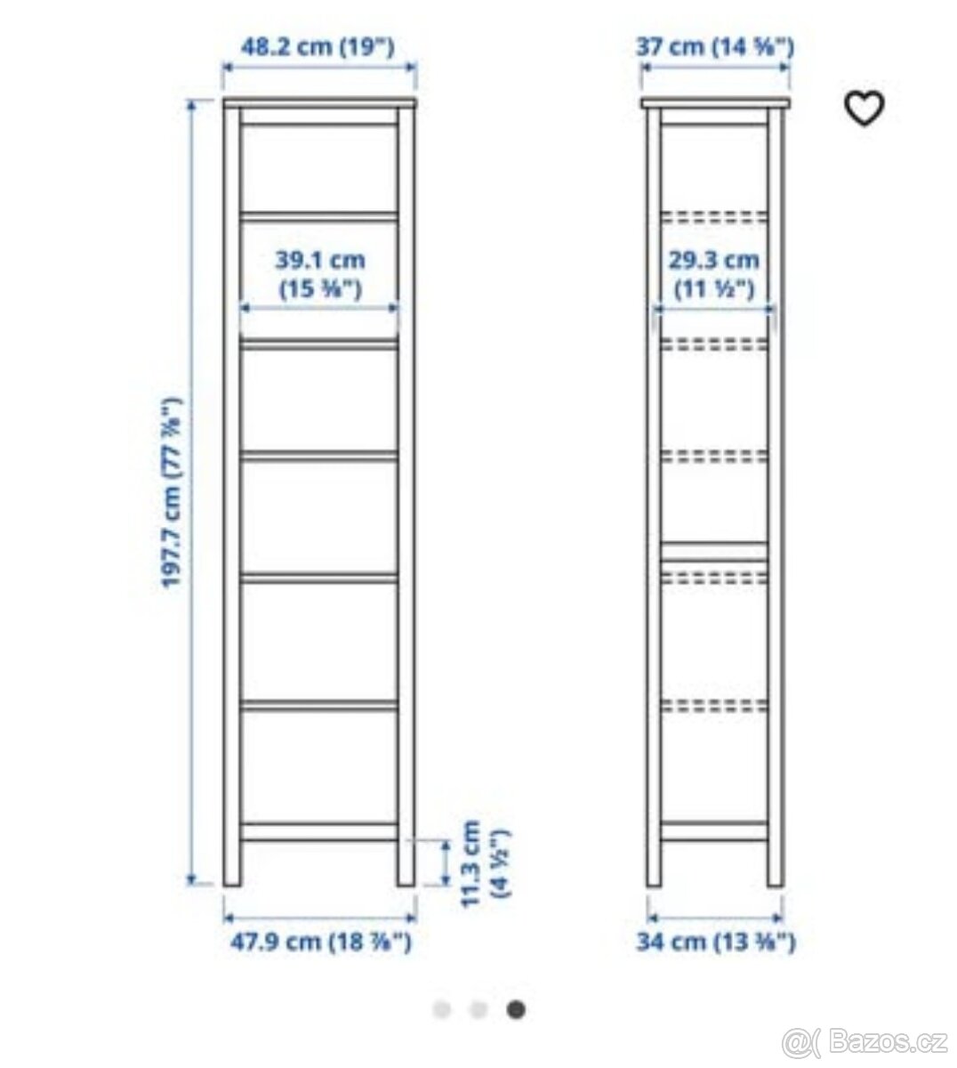 Knihovna, hněda, 49x197 cm - 2