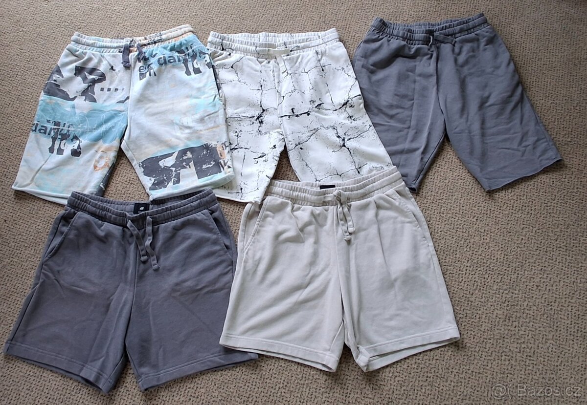 Kraťasy bavlněné chlapecké, tričko dlouhý rukáv 170 H&M - 2