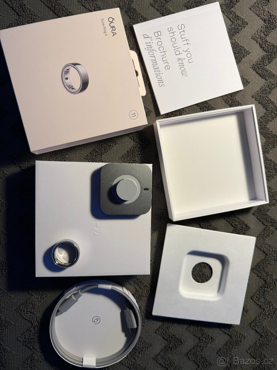 Oura Ring 4 Silver vel. 11 TOP STAV - 2