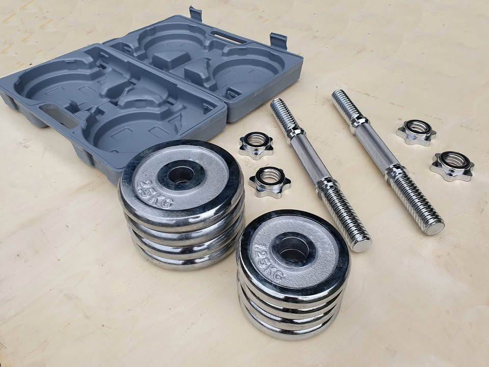 Jednoručky činky 2x10kg CHROM + KUFR - 2