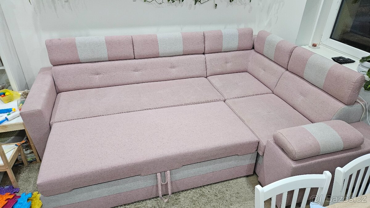 Rohová rozkládací sedačka - 2