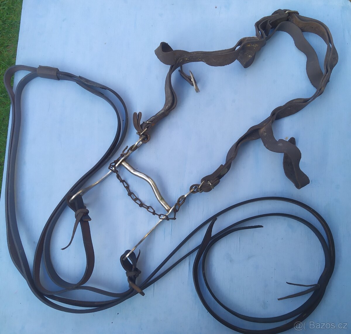 Western otěže, pákové udidlo, hackamora - 2