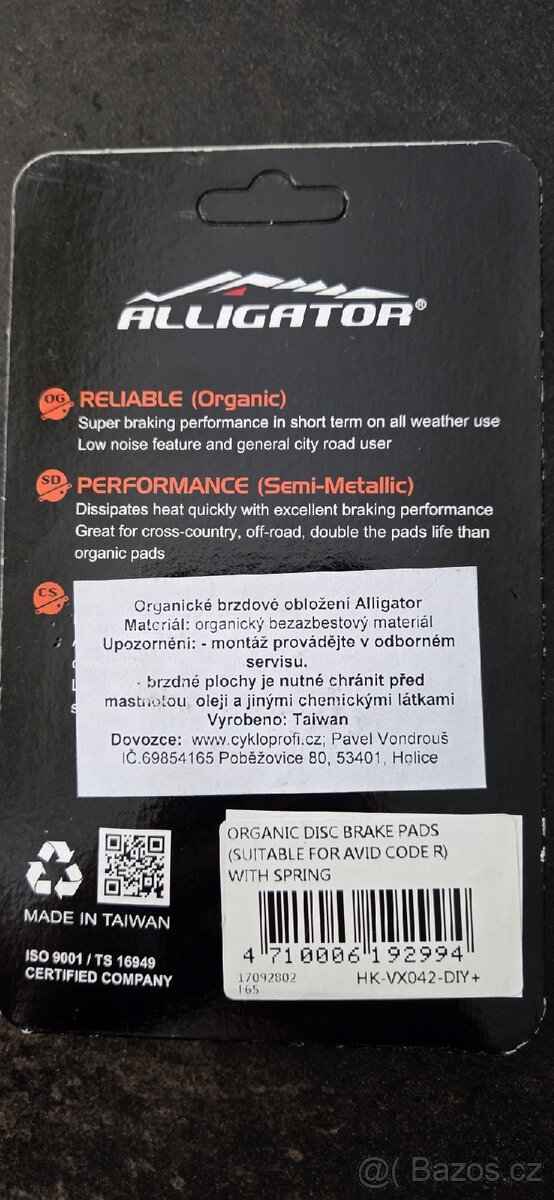 Organické brzdové destičky - 2