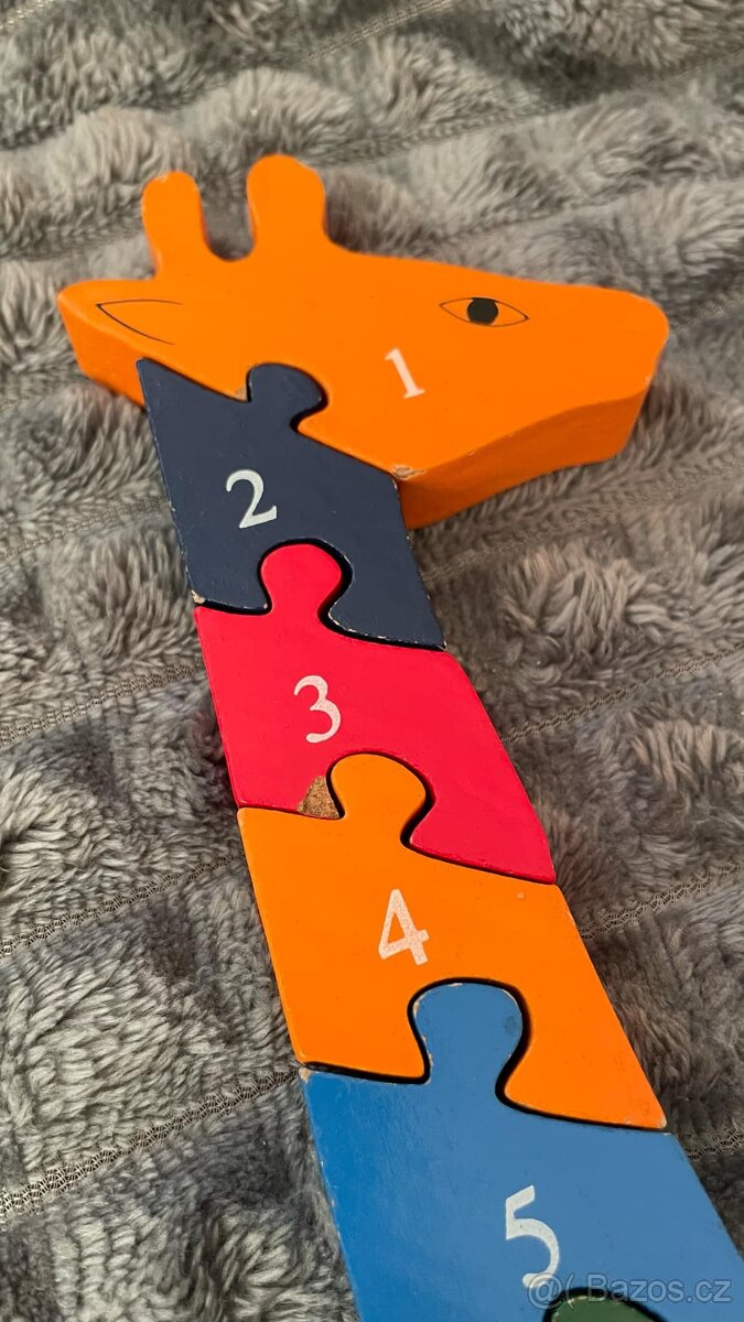 Vzdělávací puzzle dřevěné - žirafa - 2