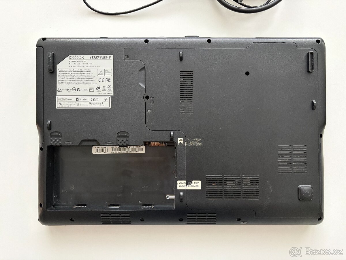 Notebook MSI CX600x na díly - 2