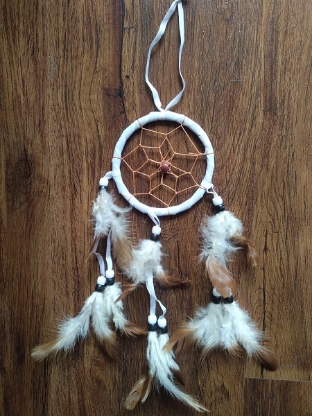 Lapač snů hnědobílý 20 cm - 2