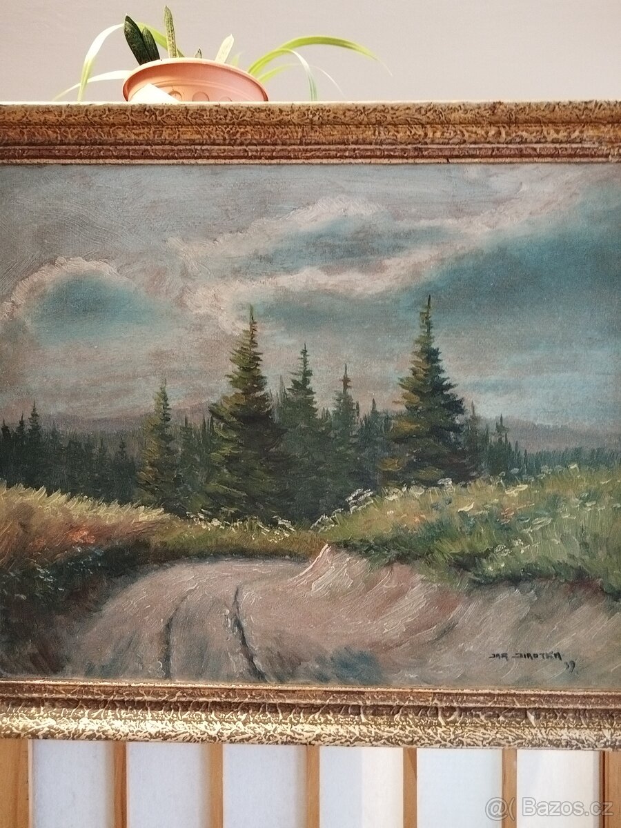 obraz LESNÍ ÚVOZ II., olej, sign. Jar. Jirotka 1939 - 2