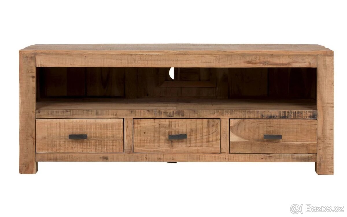 TV stolek z masivu, nízká komoda, palisandr - 2