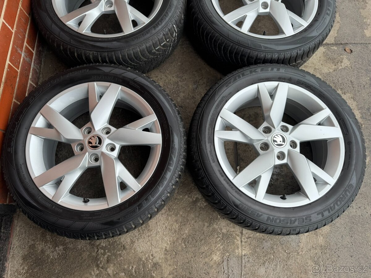 Alu 17" 5x112 , škoda " LYRA " pneu 80% O4 , Pěkné - 2