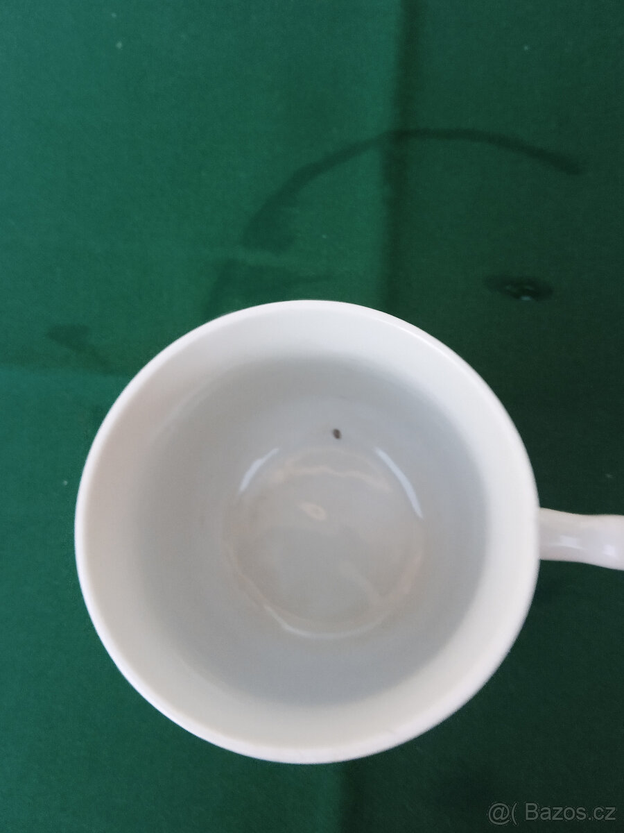 Retro porcelánový hrnek zlaté proužky - 2