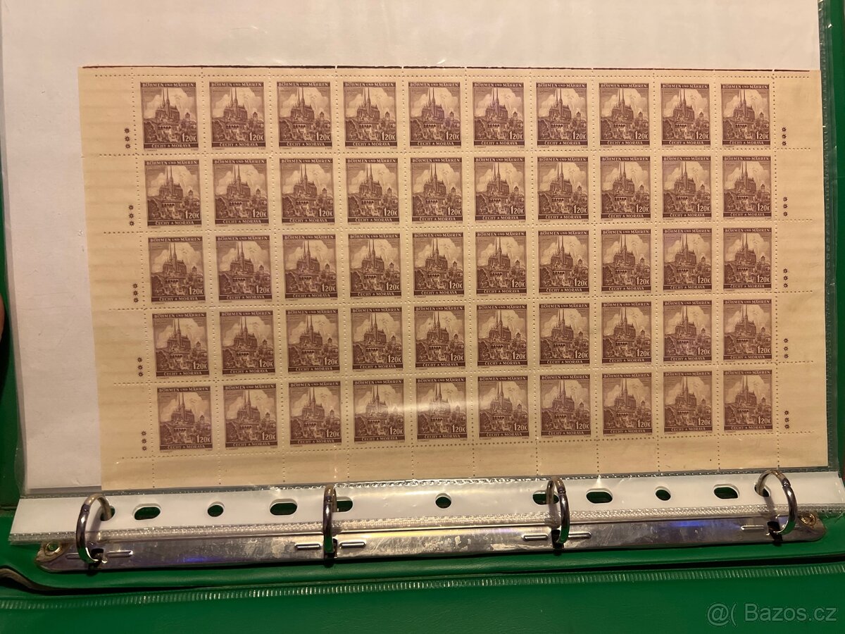 Komplet archu Novinové plus lipové listí a vzácnost města - 2