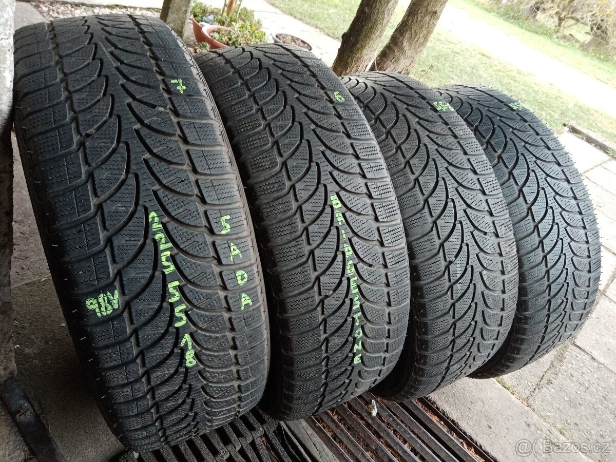 Zimní pneu 4kusy 225/55/18 vzorek 90% BRIDGESTONE - dobírka - 2
